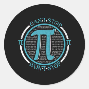 Adesivo Redondo Mens Pi Day Mulher Rapariga Pi Matemática Geek Eng