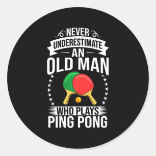 Adesivo Redondo Mens Ping Pong - Tênis Jogador de Mesa Balls Ga
