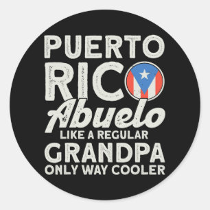Adesivo Redondo Mens Porto Rico Abuelo Como Um Avô Regular