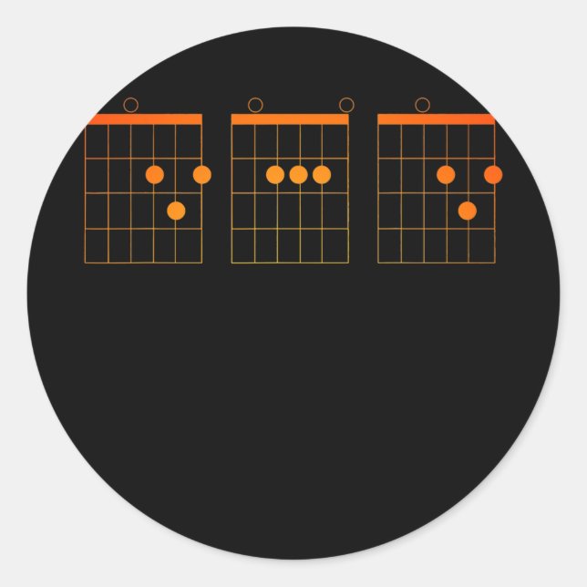 Adesivo Redondo Mens Proud Dad Funny Guitarist Guitar Chords (Frente)