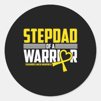 Adesivo Redondo Mens Stepdad Criança de Cancer de Consciência Sobr