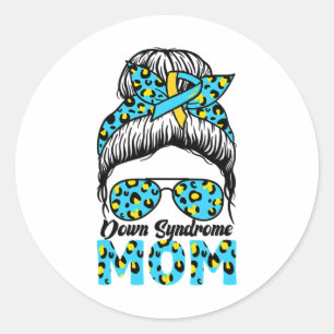 Adesivo Redondo Mensageiro Bun Sungl Leopard Down Síndrome de Sens