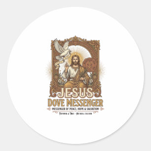 Adesivo Redondo Mensageiro Jesus Pombo Jesus Pombo Mensageiro Cris