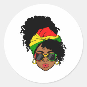 Adesivo Redondo Mensageiro Negro História Mês Camisa Afro-American