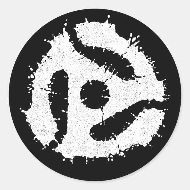 Adesivo Redondo Mensagem B/W 45 Inserir (Frente)