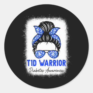 Adesivo Redondo Mensagem de Consciência do T1d pelo Guerreiro do D
