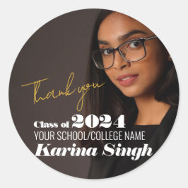 Adesivo Redondo Mensagem de Festa de formatura moderna