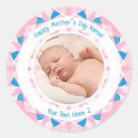 Mensagem de Foto Personalizada Rosa Azul Dia das M