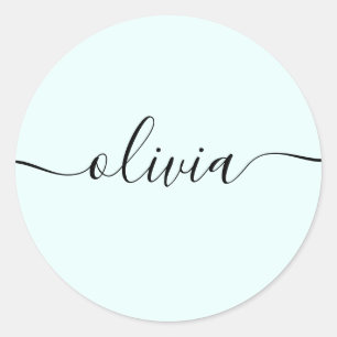 Adesivo Redondo Mensagem de Script de Assinatura Personalizada Sim