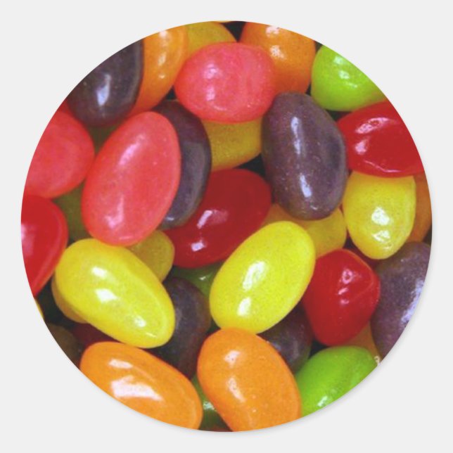 Adesivo Redondo Mensagem doce Jellybeans (Frente)