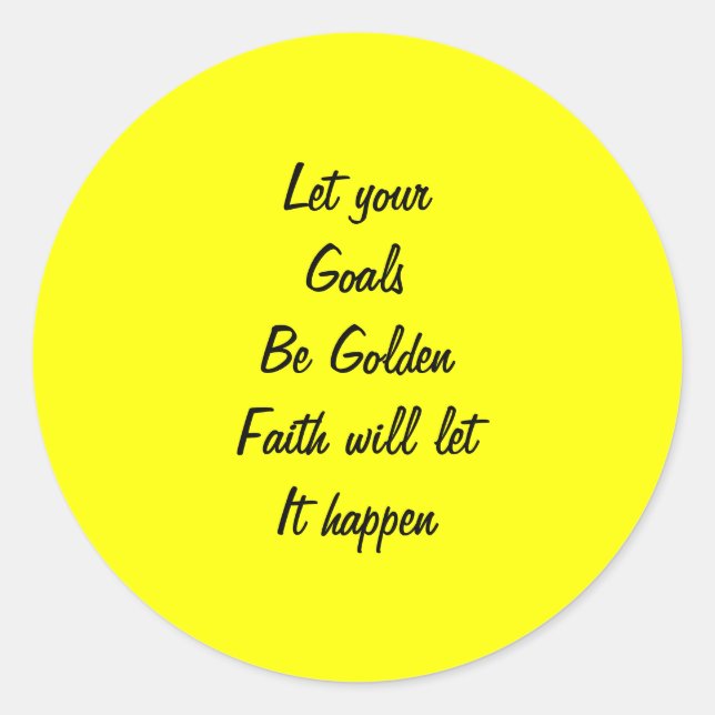 Adesivo Redondo Mensagem dos autocolantes de fé (Frente)