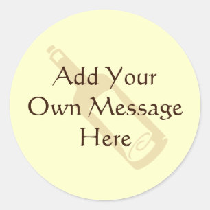 Adesivo Redondo Mensagem em uma garrafa