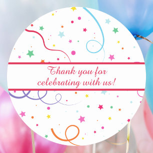 Adesivo Redondo Mensagem Personalizada de Celebração Simples Moder