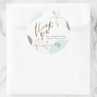 Adesivo Redondo Mensagem personalizada para pequenas empresas e Mo