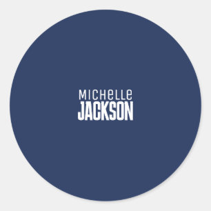 Adesivo Redondo Mensagem Simples de Moderno Mínimo de Seu Nome