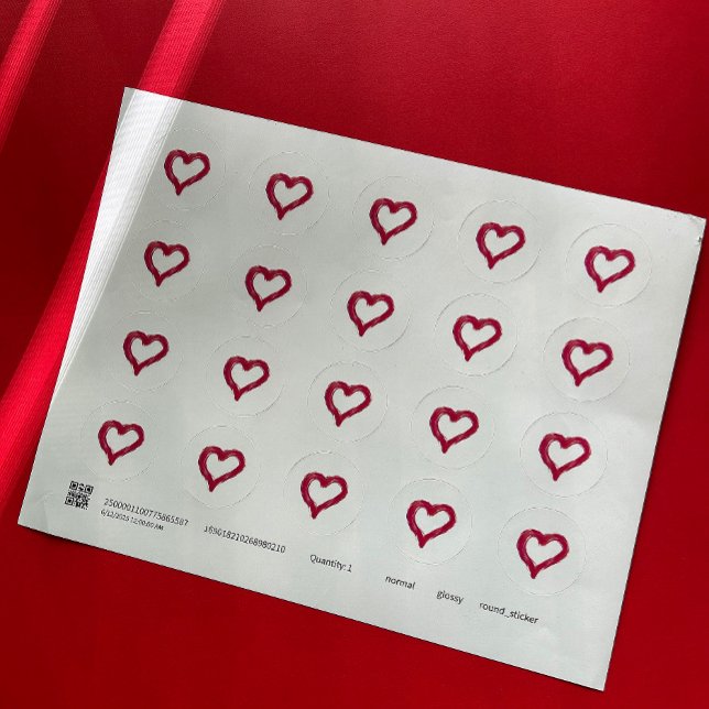 Adesivo Redondo Mensagem - um coração desenhado imperfeitamente, m (Criador carregado)