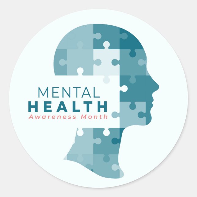 Adesivo Redondo Mental Health Awareness Month (Frente)