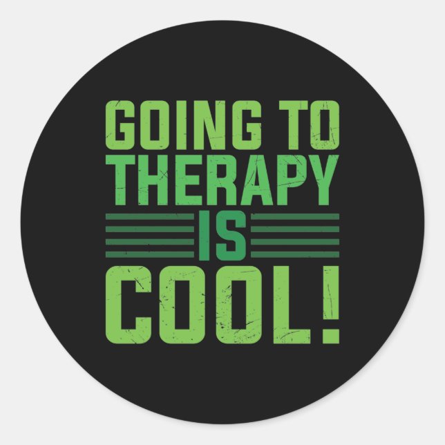 Adesivo Redondo Mental Health Going To Therapy Is Cool (Frente)