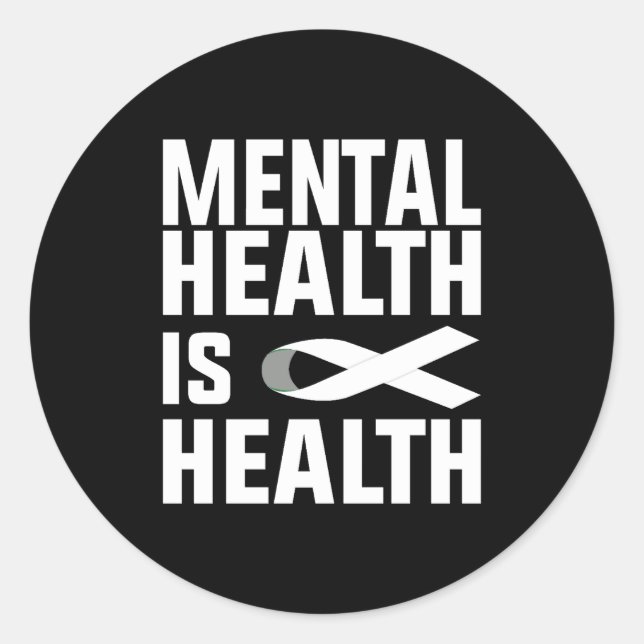 Adesivo Redondo Mental health matters Mental Health Is Health (Frente)