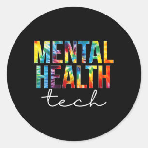 Adesivo Redondo Mental Health Tech Appreciation Day Tie Dye Women