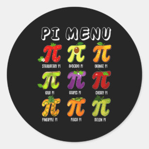 Adesivo Redondo Menu Pi 3.14 Símbolo Pi Engraçado Professor de Fru