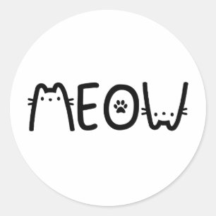 ADESIVO REDONDO MEOW CAT