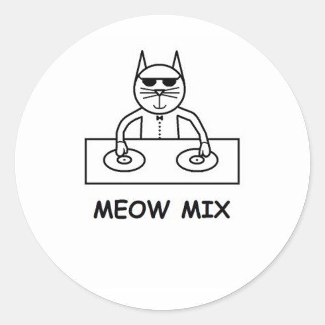 Adesivo Redondo Meow Mix Sticker (Frente)