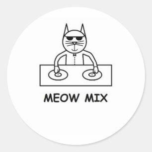 Adesivo Redondo Meow Mix Sticker