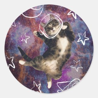 Adesivo Redondo Meowstronaut Kiba Sticker