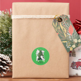 Adesivo Redondo Meowy Christmas