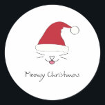 Adesivo Redondo Meowy Christmas Sticker Purfect for 2018 Holidays<br><div class="desc">Varetas puras para amantes de gatos nesta temporada de férias.</div>