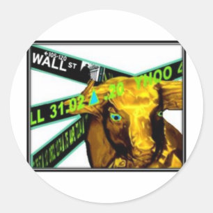 Adesivo Redondo Mercado de valores de acção Bull