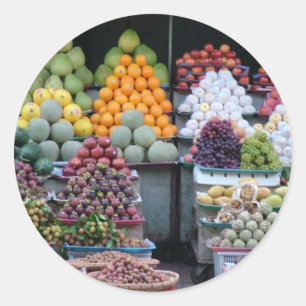 Adesivo Redondo Mercado do Vietname