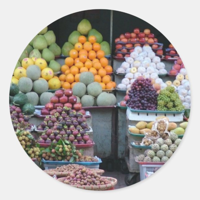 Adesivo Redondo Mercado do Vietname (Frente)