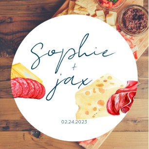 Adesivo Redondo Mercado Francês - Charcuterie - Chá Favor Sticker