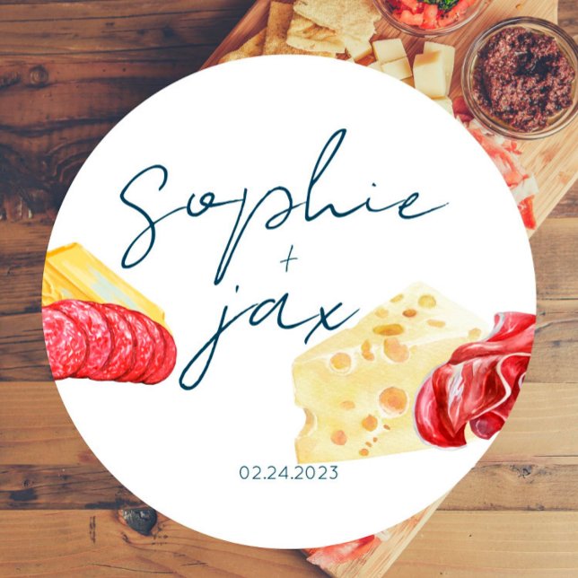 Adesivo Redondo Mercado Francês - Charcuterie - Chá Favor Sticker (Criador carregado)