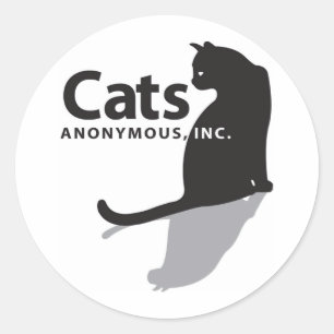 Adesivo Redondo Mercadoria anónima do logotipo dos gatos