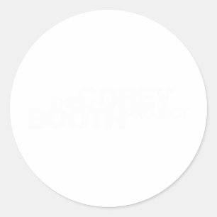 Adesivo Redondo Merch do projeto Corey Booth com logotipo branco o