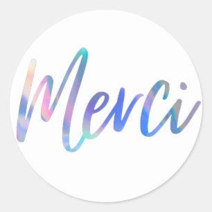Adesivo Redondo Merci Colors Elegante Obrigado
