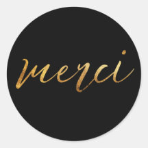 Merci Dourado Elegant Obrigado