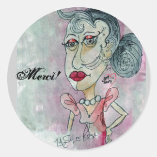 Adesivo Redondo Merci! Sticker_Lady N.º 3