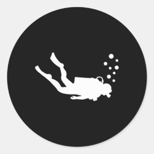 Adesivo Redondo Merging Scuba Diver