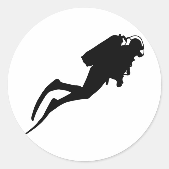 Adesivo Redondo mergulhador (Frente)