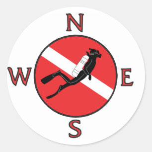 Adesivo Redondo Mergulhador de MERGULHADOR