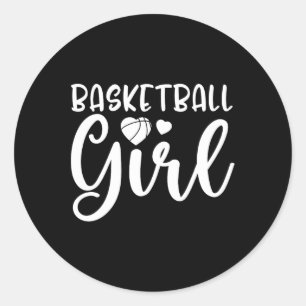 Adesivo Redondo Mergulhadora Garota de Basquete