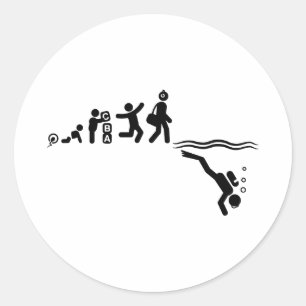 Adesivo Redondo Mergulho autónomo