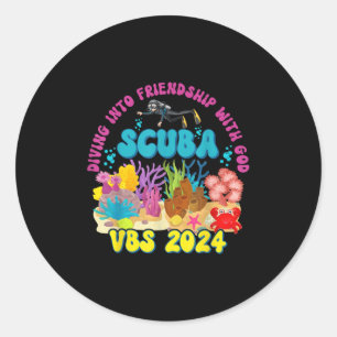 Adesivo Redondo Mergulho Na Amizade Com Deus Beach Scuba Vbs 20