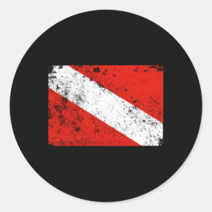 Adesivo Redondo Mergulho Scuba no Sinalizador de Mergulho