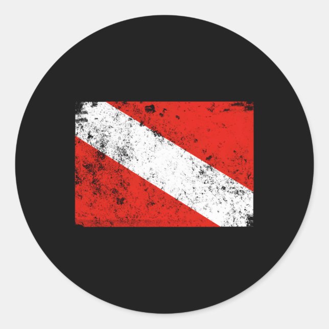 Adesivo Redondo Mergulho Scuba no Sinalizador de Mergulho (Frente)