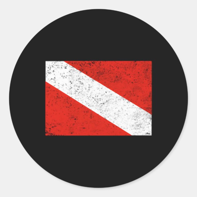 Adesivo Redondo Mergulho Scuba no Sinalizador Dive (Frente)